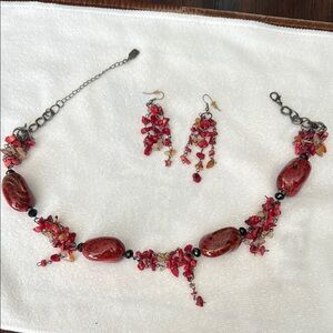 Red and Black Necklace with Elegant Design